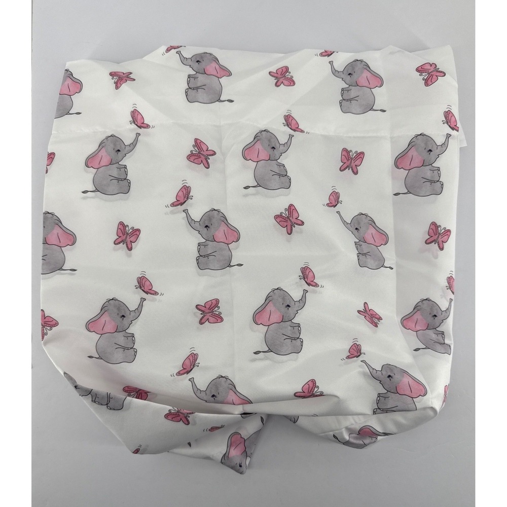 Ambesonne Elephant Nursery Curtains 2 Panel Set 56x95 Pink Butterfly Microfiber - Picture 5 of 7